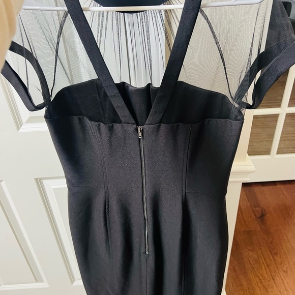 Maggy London Black Midi Dress with Sheer Details - Picture 3 of 5